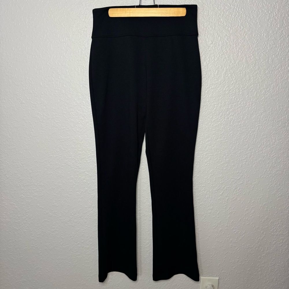 Assets By Spanx Women Ponte Shaping Flare Pants Size XL Reg Black High Rise